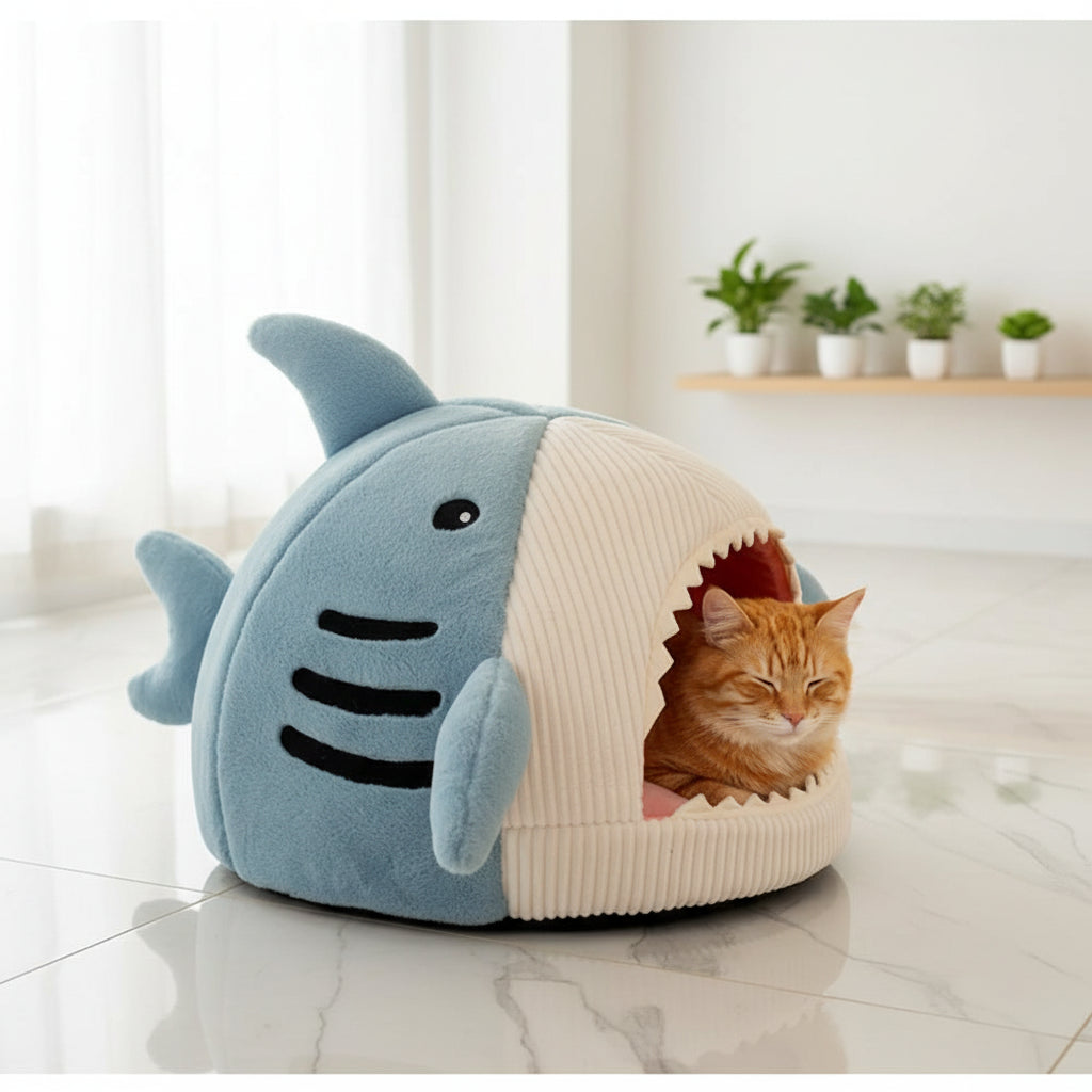 Lit Tente Fermé pour Chat en Coton