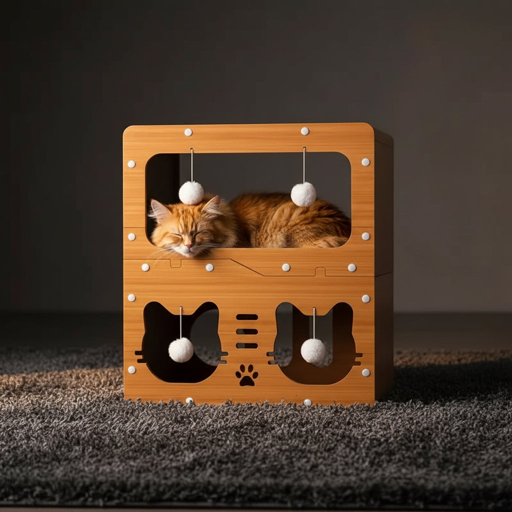 Griffoir pour chat 2-en-1 – Poteau griffoir & zone de repos