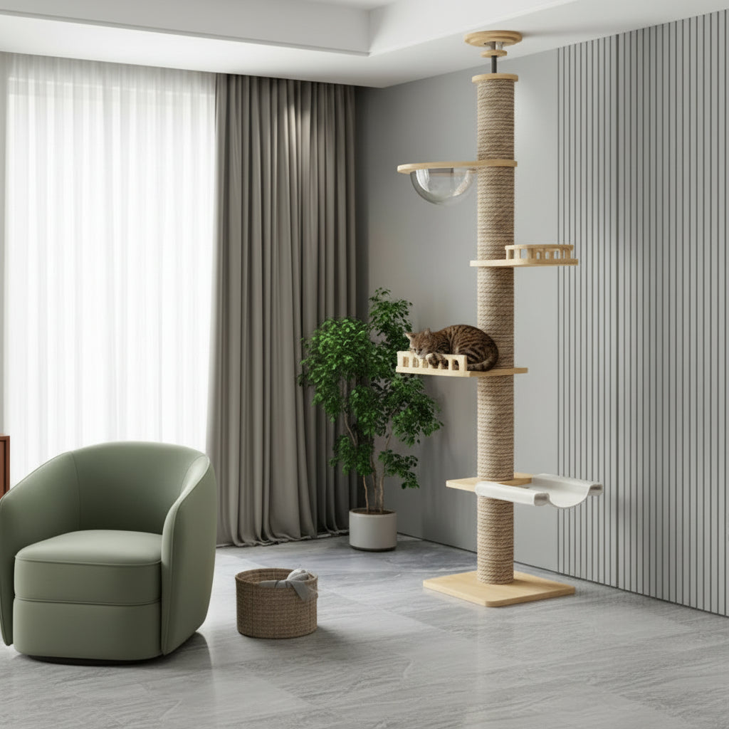 Arbre à Chat Design XXL en Bois -TREE HOUSE 10