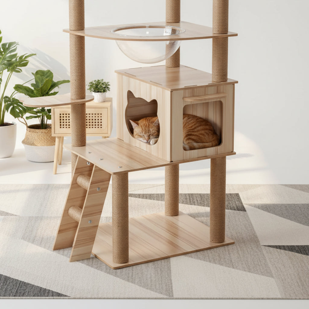 Arbre à Chat en bois -SMART BUBBLE