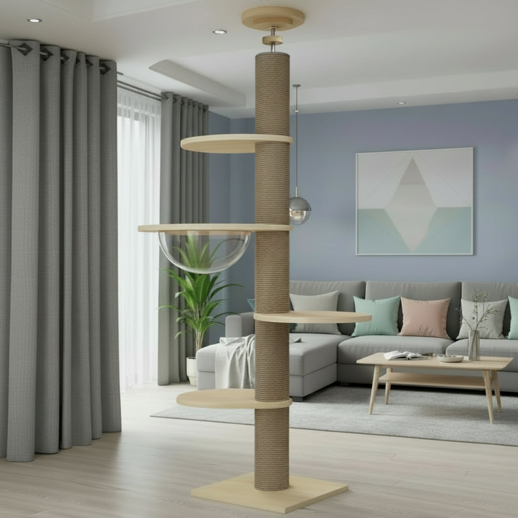 Arbre à Chat Design XXL en Bois -TREE HOUSE 5
