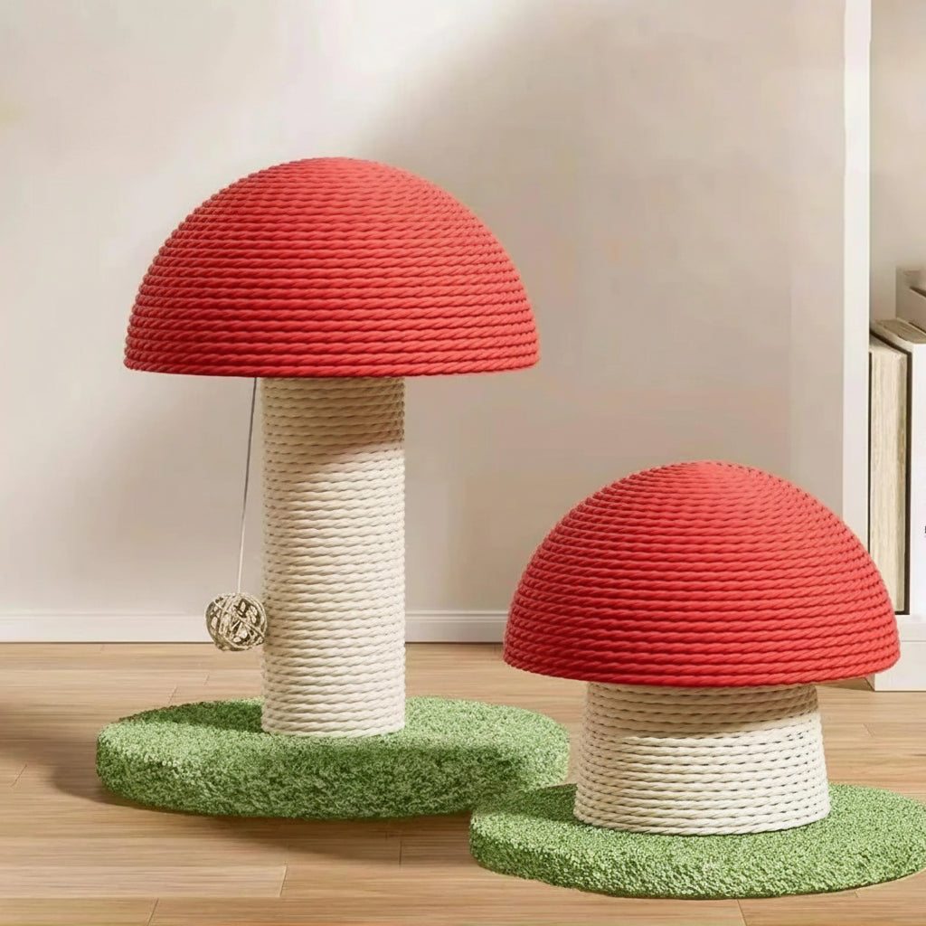 Griffoir pour chat en forme de champignon