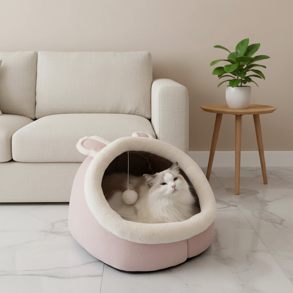 Lit tente pour chat semi-fermé