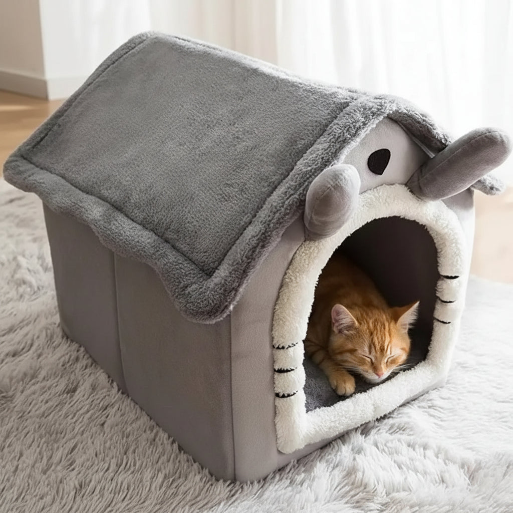 Maison tente pour chat en peluche