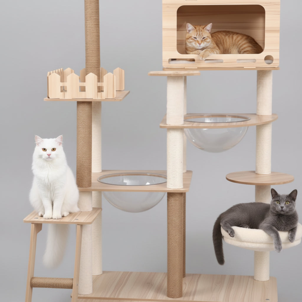 Arbre à Chat design en Bois -SPACE X