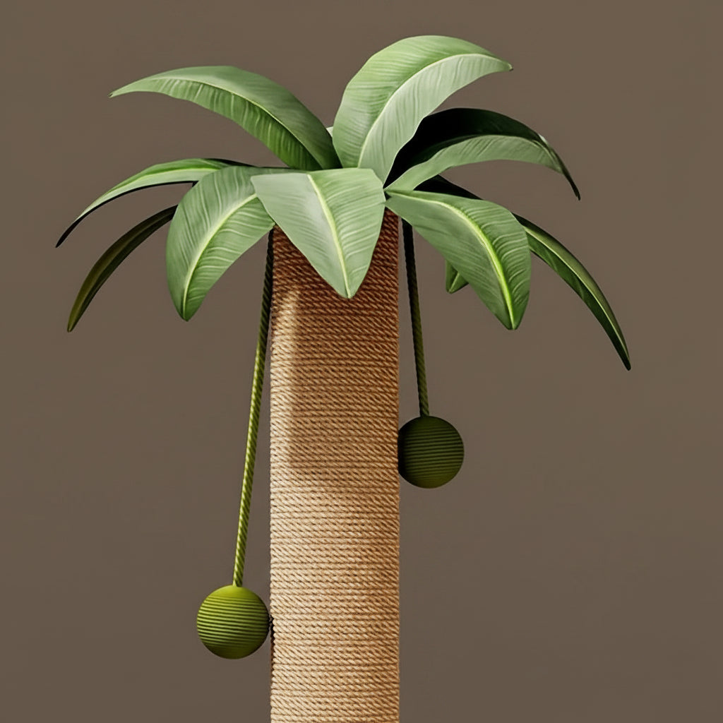 Griffoir pour chat cocotier 2-en-1 sisal & bois massif