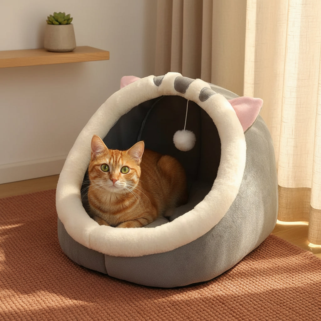 Lit tente pour chat semi-fermé