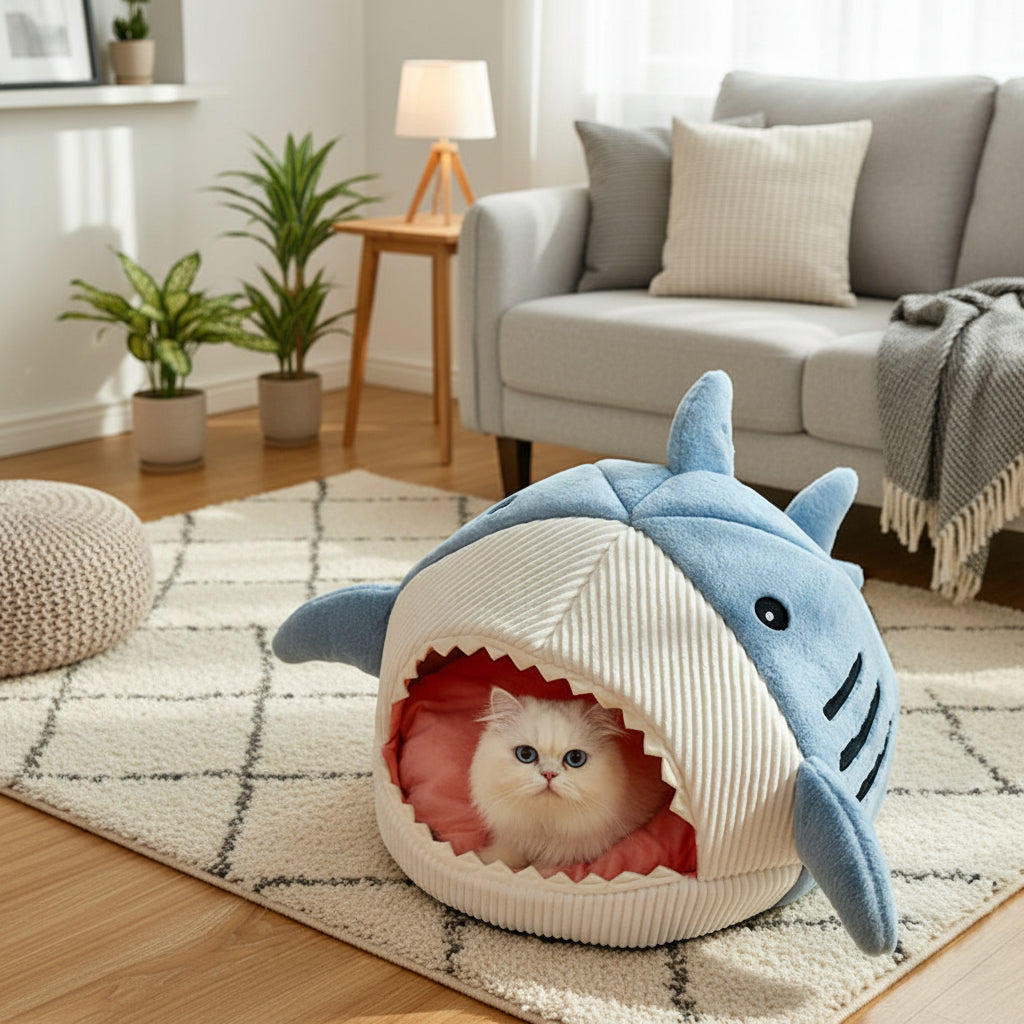 Lit Tente Fermé pour Chat en Coton