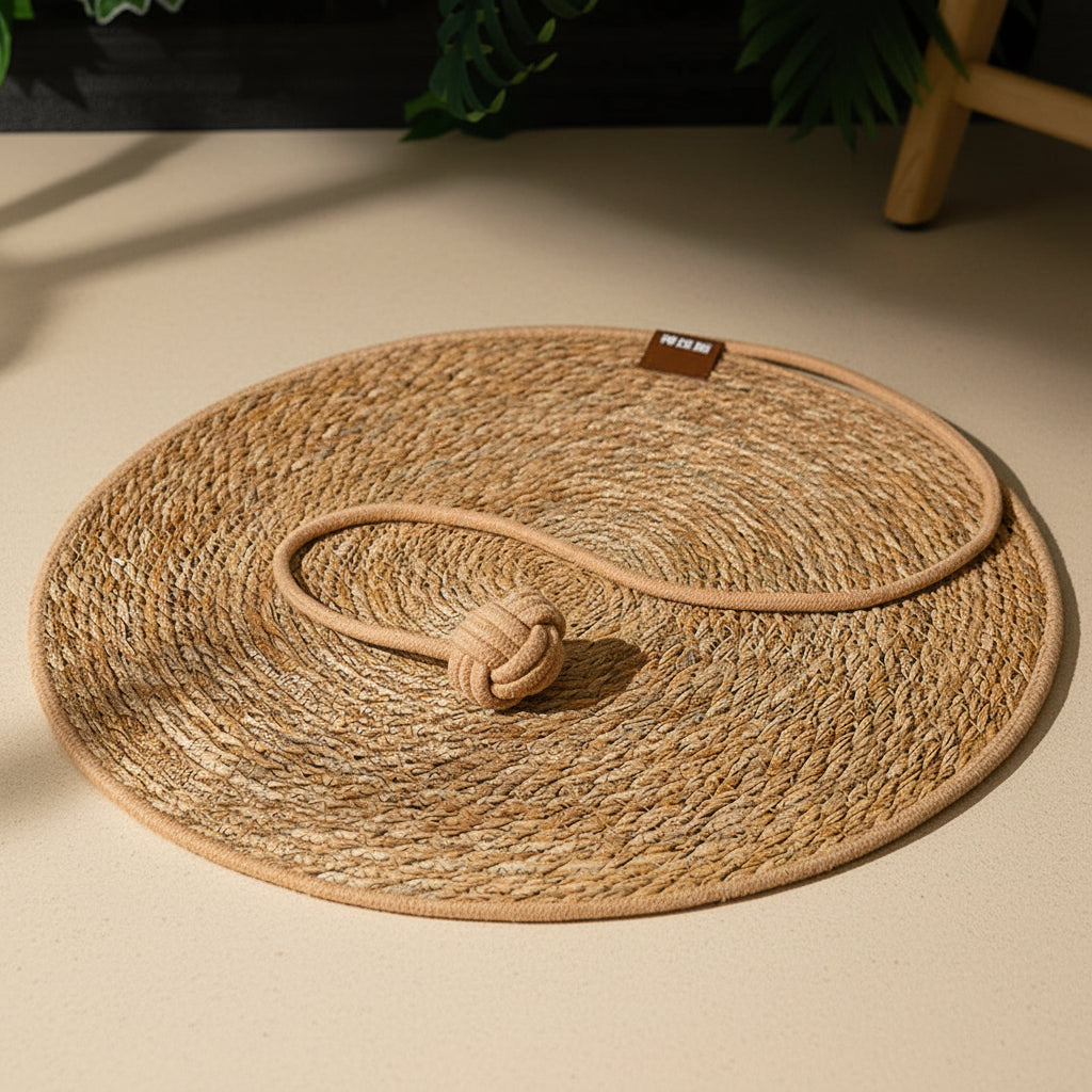 Griffoir pour chat en rotin naturel – Tapis à griffer