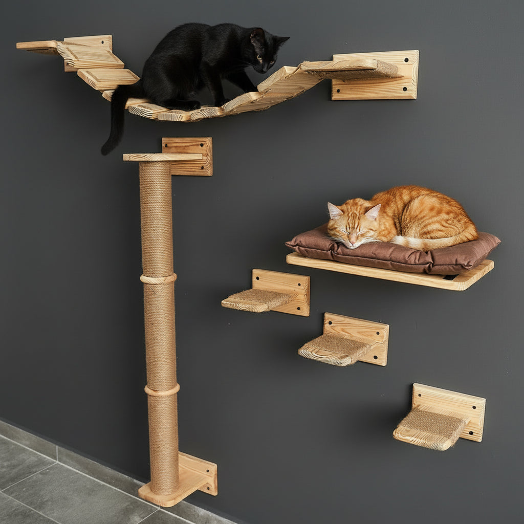 Arbre à Chat Mural en Bois -WALK