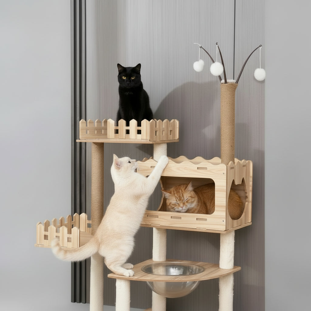 Arbre à Chat design en Bois -SPACE X