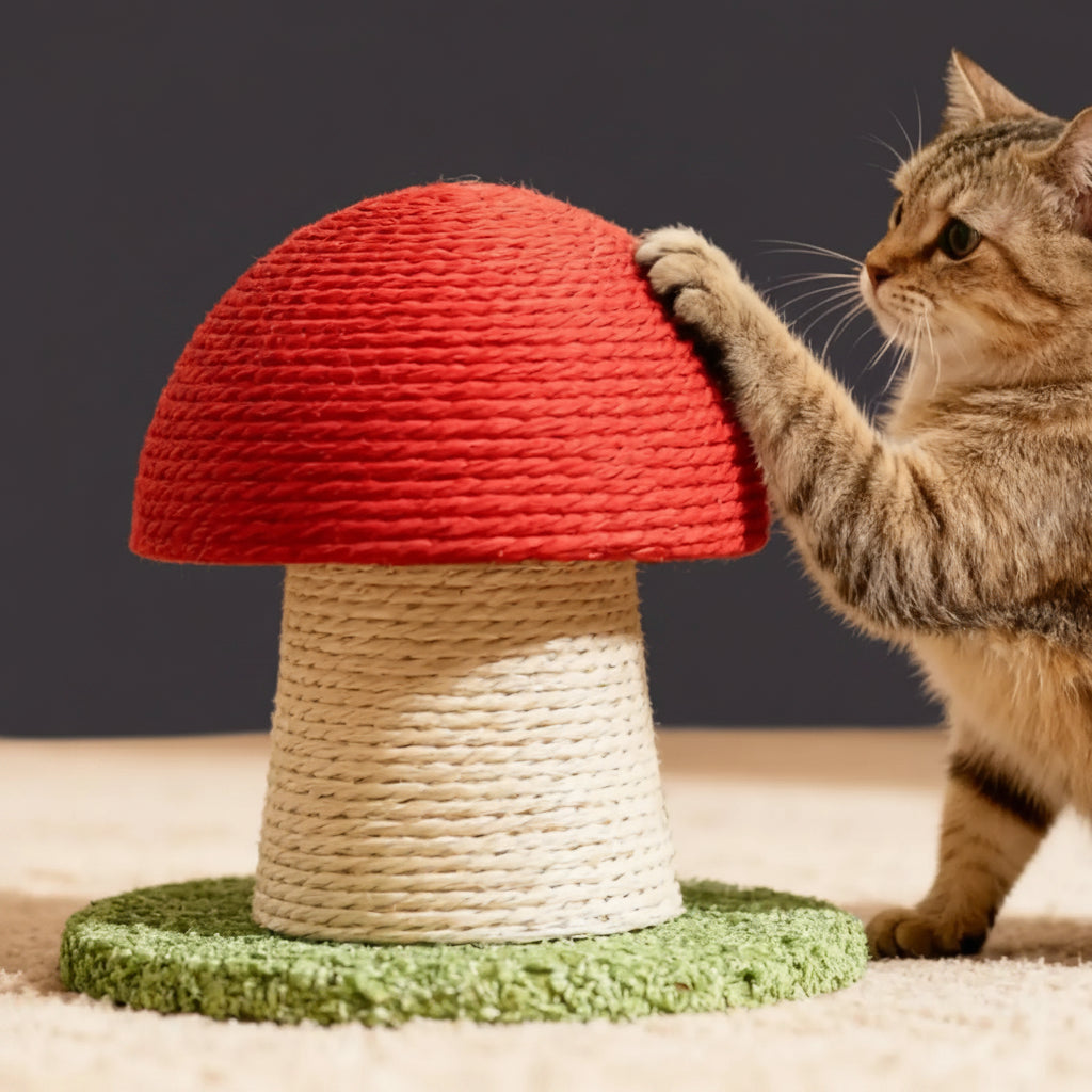 Griffoir pour chat en forme de champignon