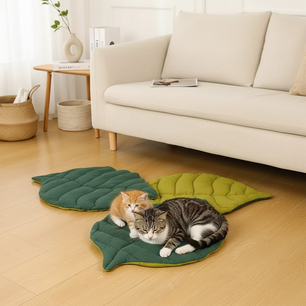 Tapis Lit pour Chat Feuille