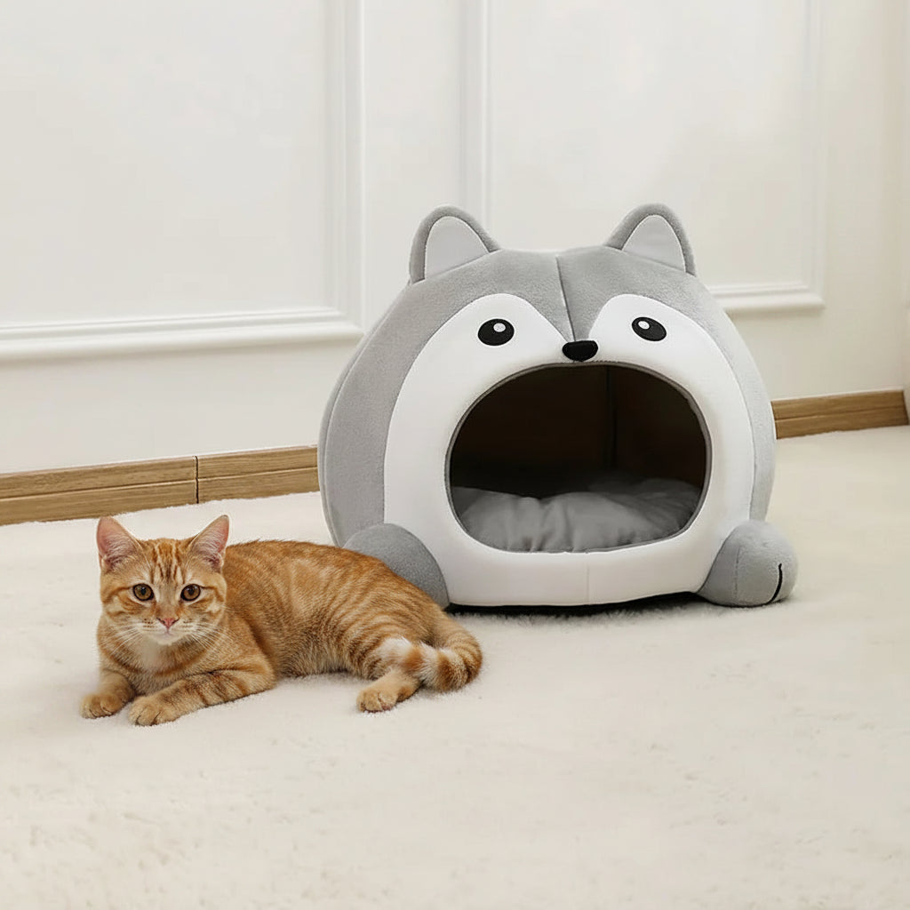 Panier pour Chat en Peluche Ultra-Douce – Coussin Sofa