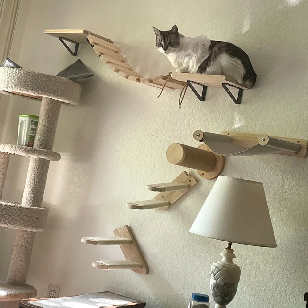 Arbre à Chat Mural en Bois -INDIANA