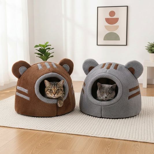 Lit pour Chat Grotte Forme Ours – Nid Cosy