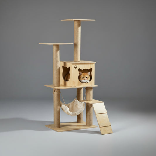 Arbre à Chat en Bois -LEVEL UP 5