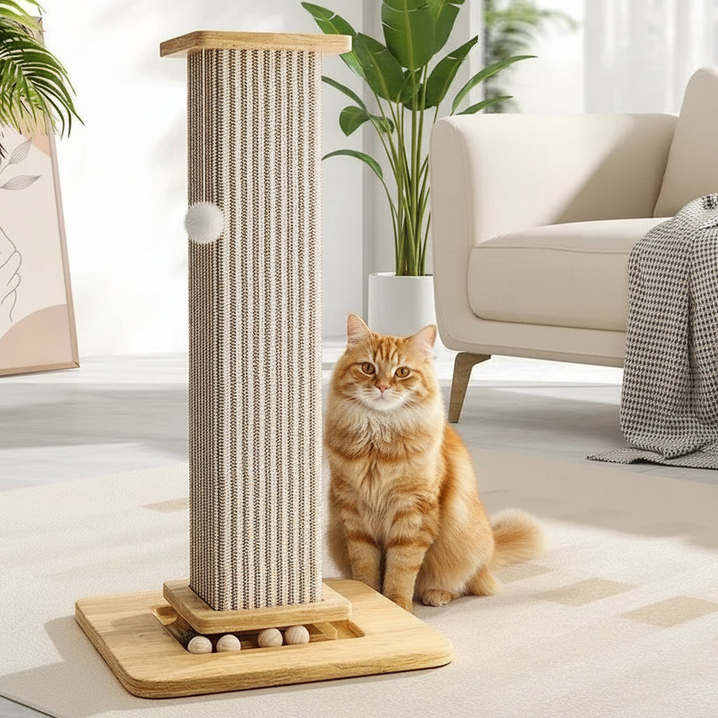 Griffoir pour chat colonne vertical – Sisal & jute