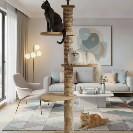 Arbre à Chat Design XXL en Bois -TREE HOUSE