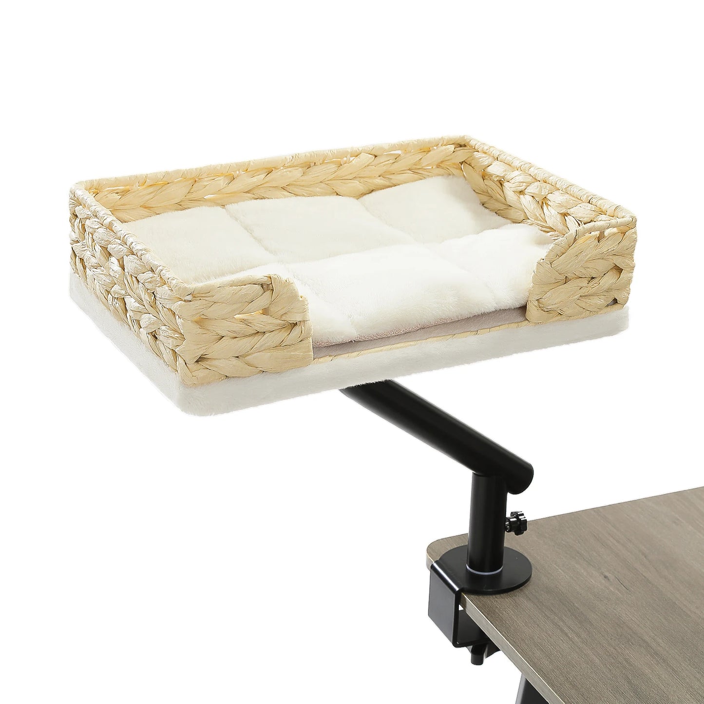 Lit de Bureau pour Chat Rotatif 360° – Panier Suspendu