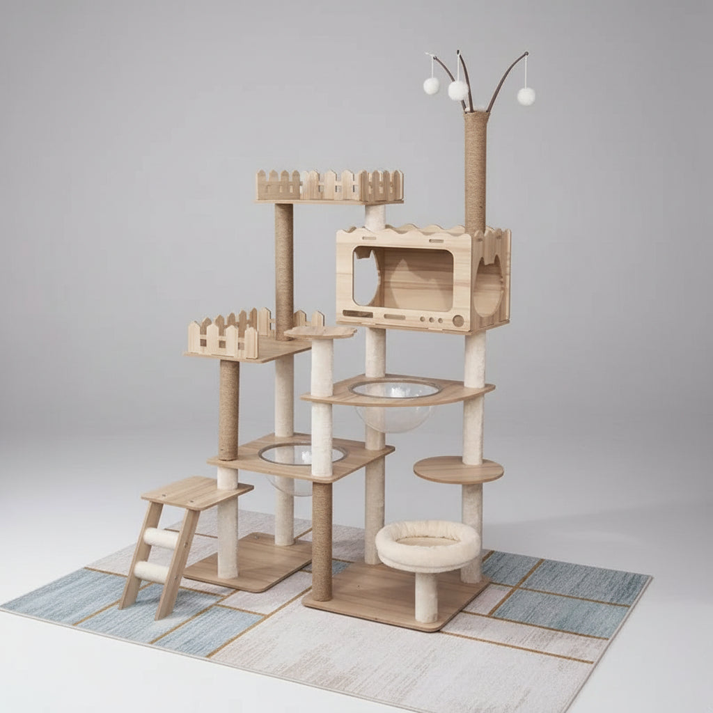 Arbre à Chat design en Bois -SPACE X