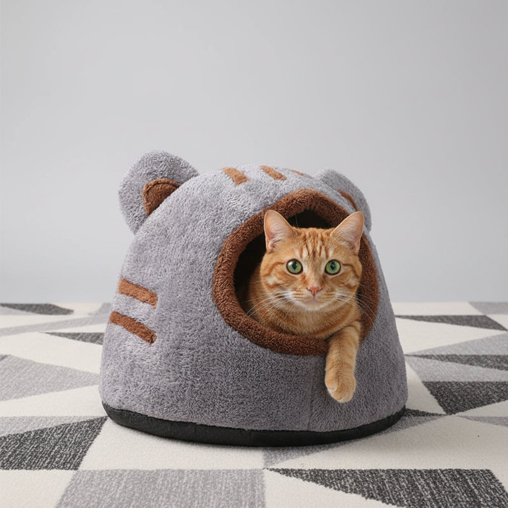 Lit pour Chat Grotte Forme Ours – Nid Cosy
