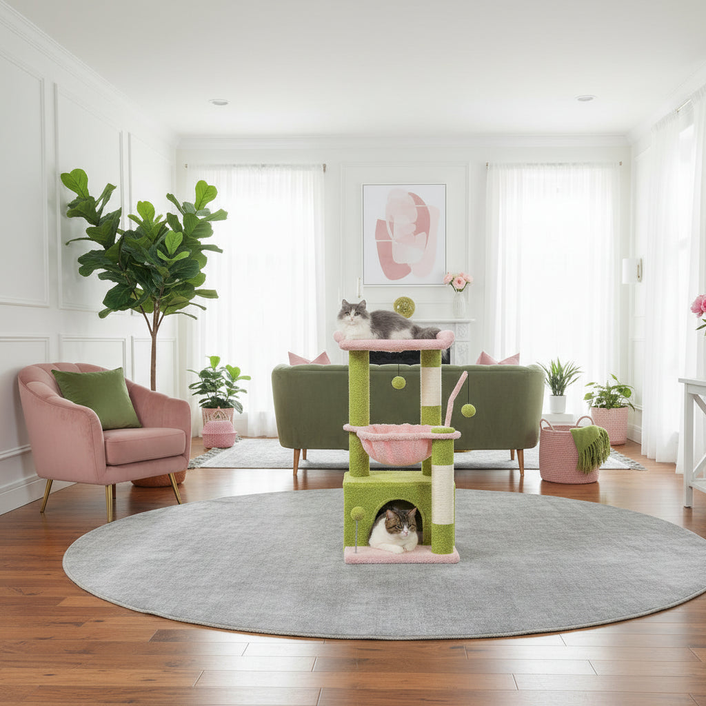 Arbre à chat petit -PINKY GREEN
