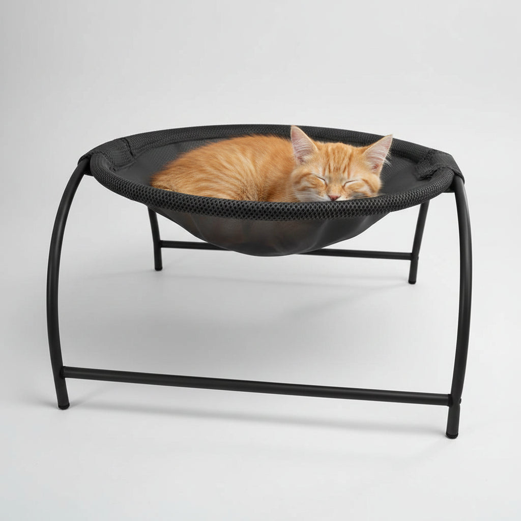 Lit Hamac Surélevé pour Chat | Couchage Respirant Rafraîchissant