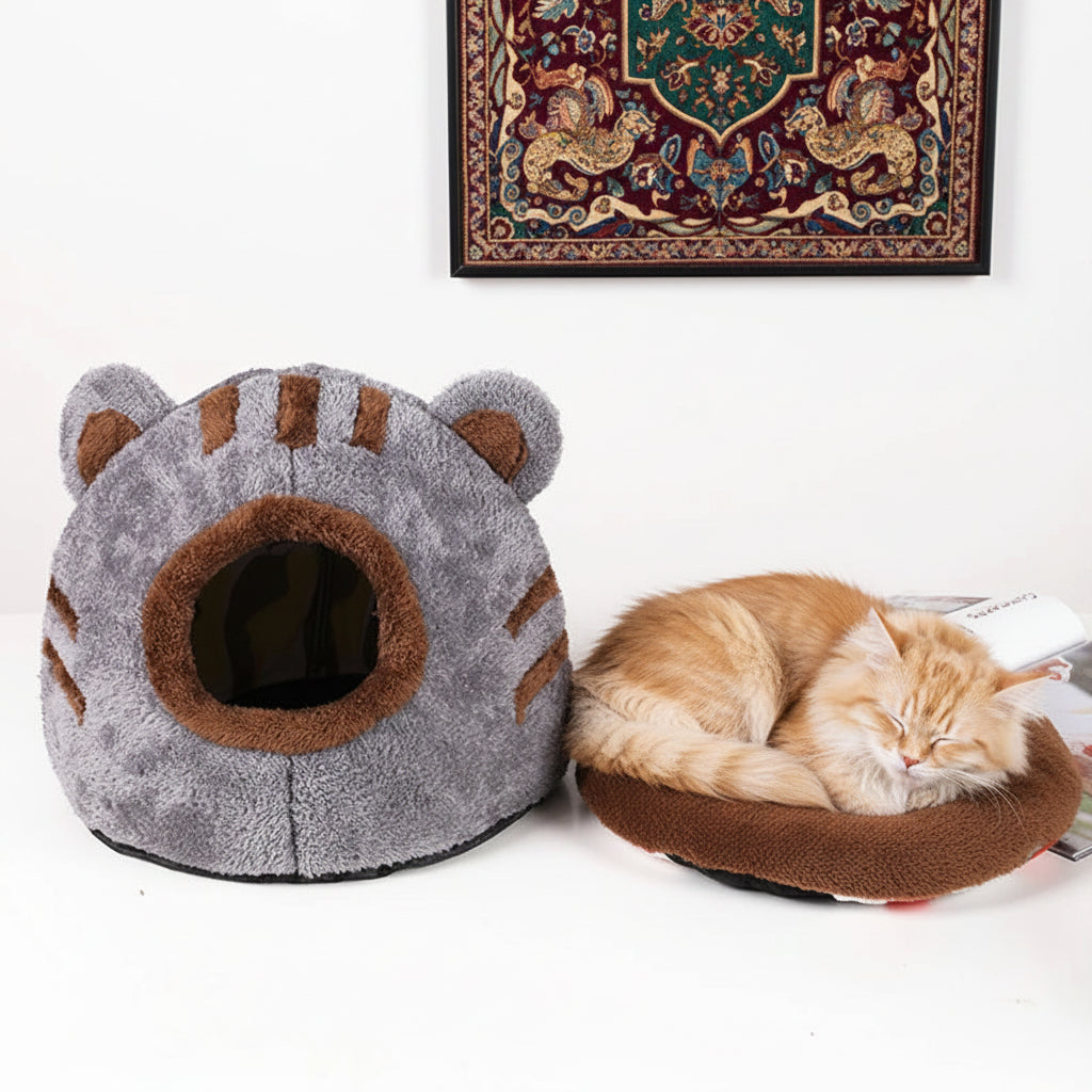 Lit pour Chat Grotte Forme Ours – Nid Cosy