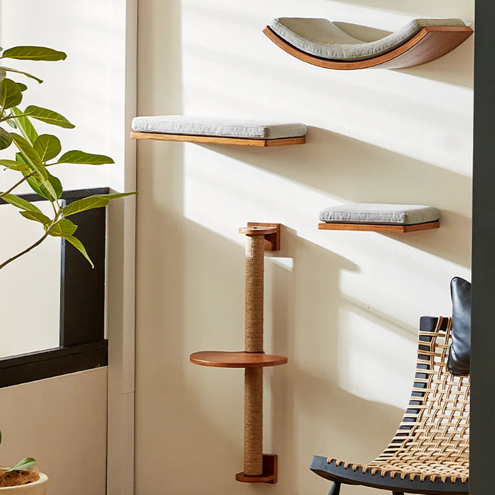 Arbre à chat mural en Bois -SMART CLAW