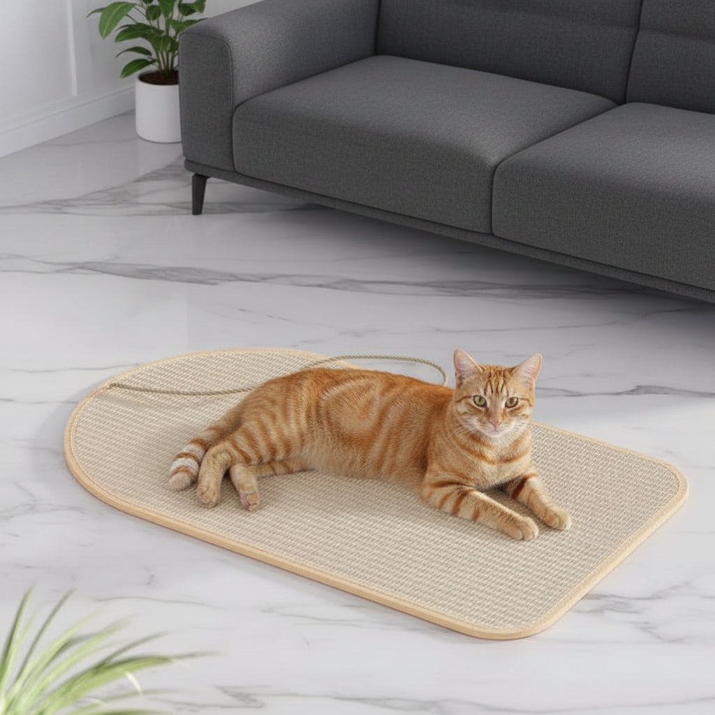 Griffoir Tapis en Sisal pour Chat – Ovale ou Rond