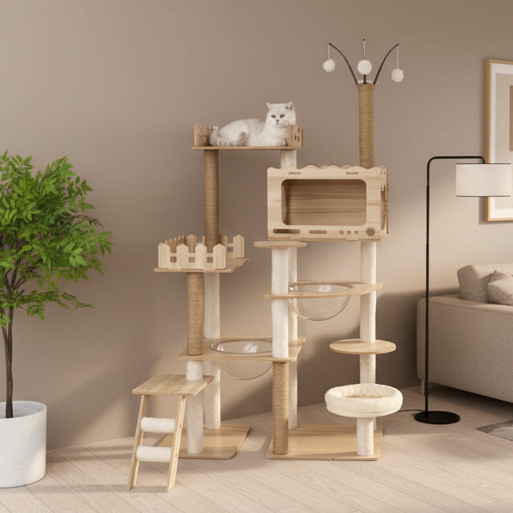 Arbre à Chat design en Bois -SPACE X