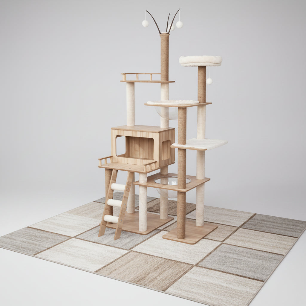 Arbre à Chat design en Bois -SPACE X