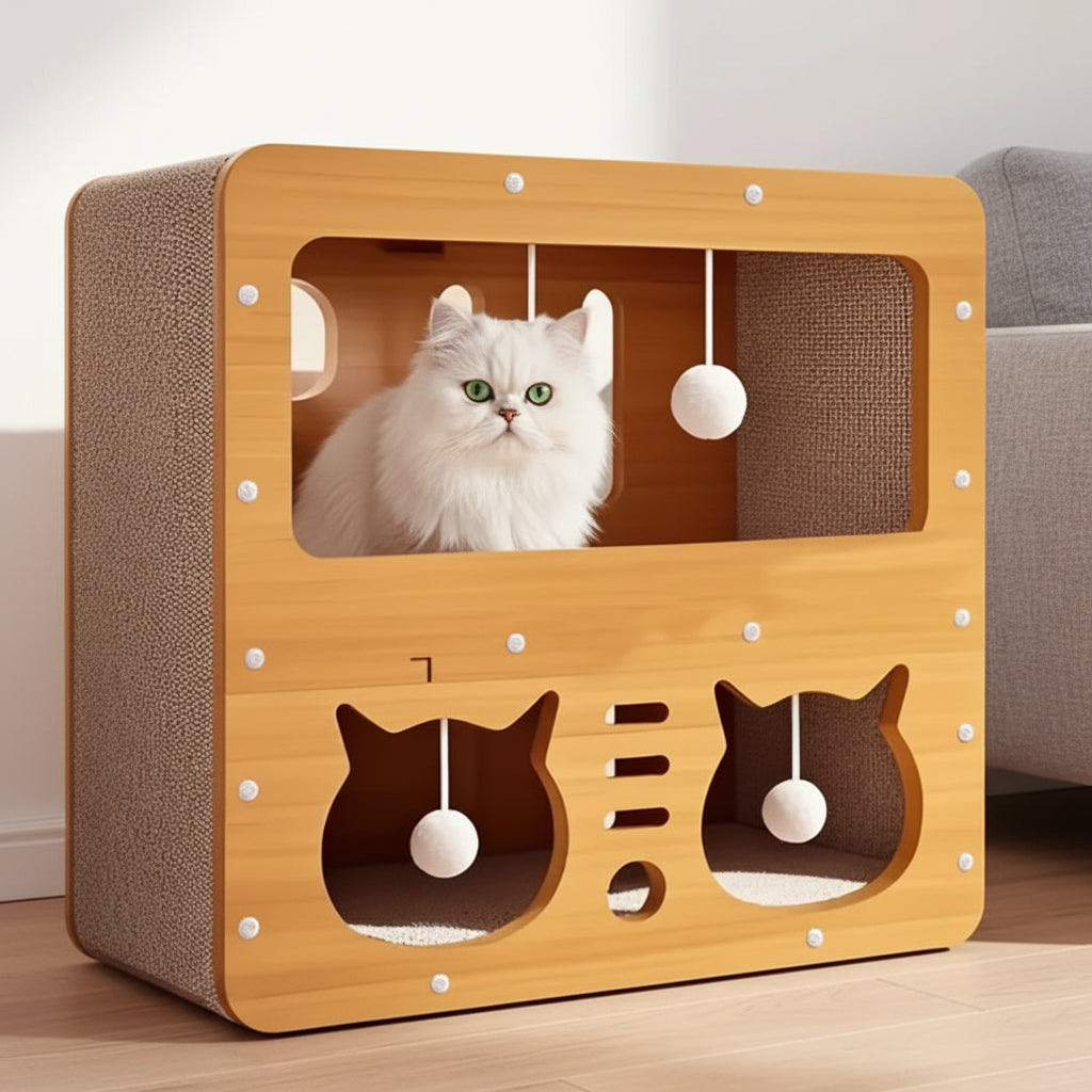 Griffoir pour chat 2-en-1 – Poteau griffoir & zone de repos