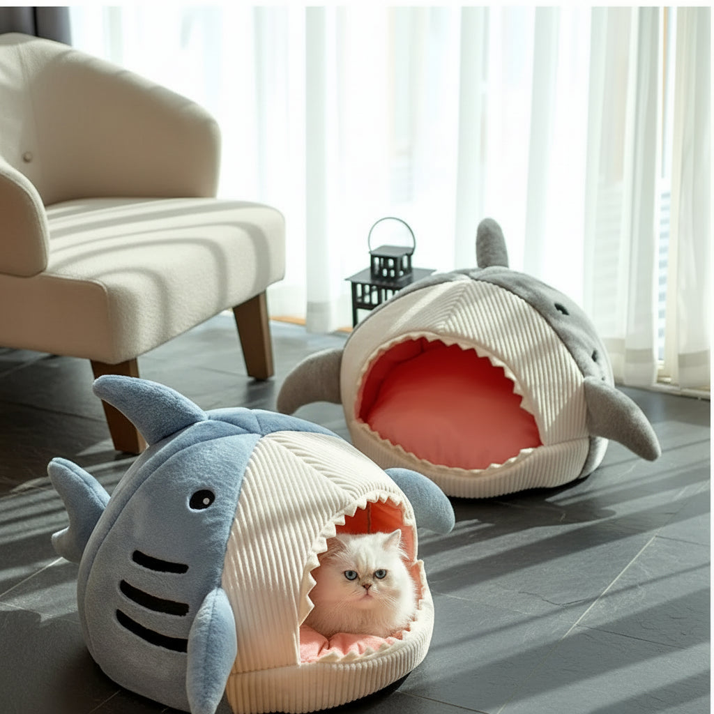 Lit Tente Fermé pour Chat en Coton