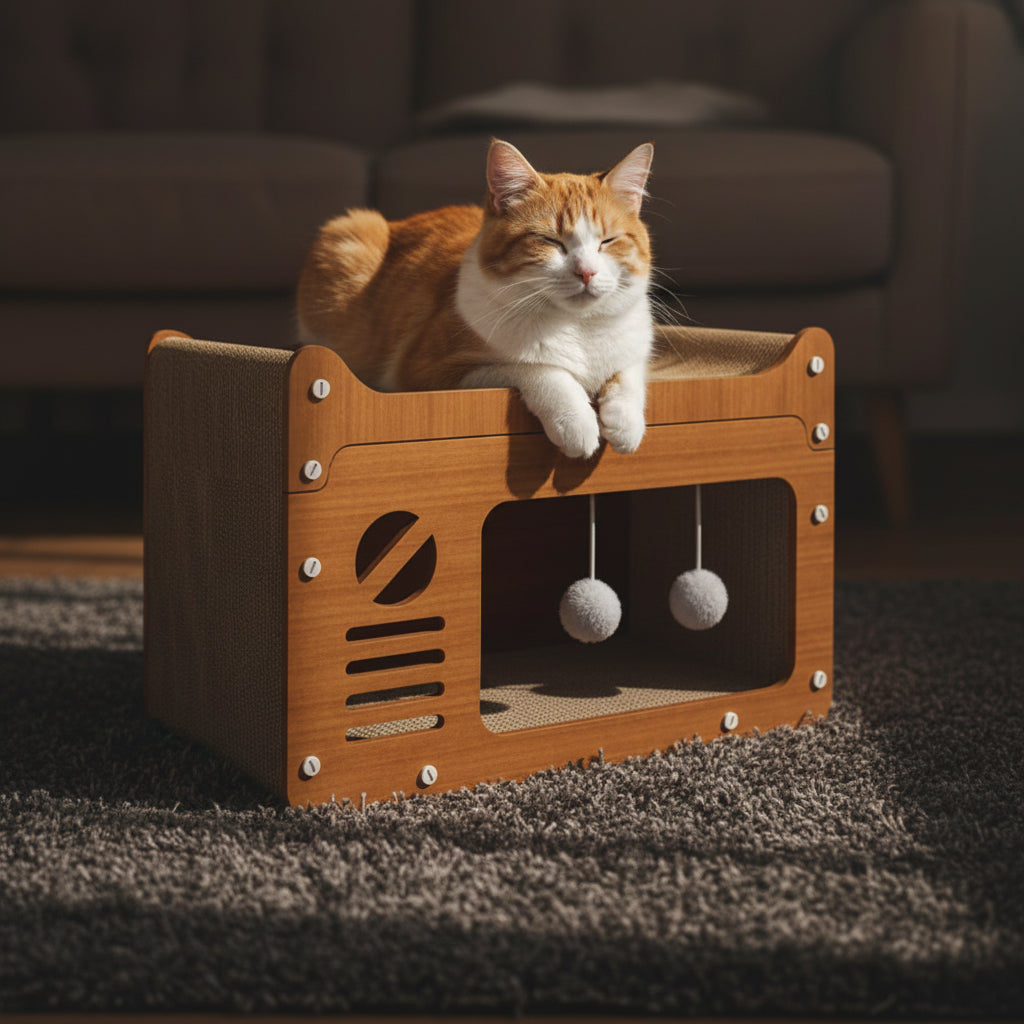Griffoir pour chat 2-en-1 – Poteau griffoir & zone de repos