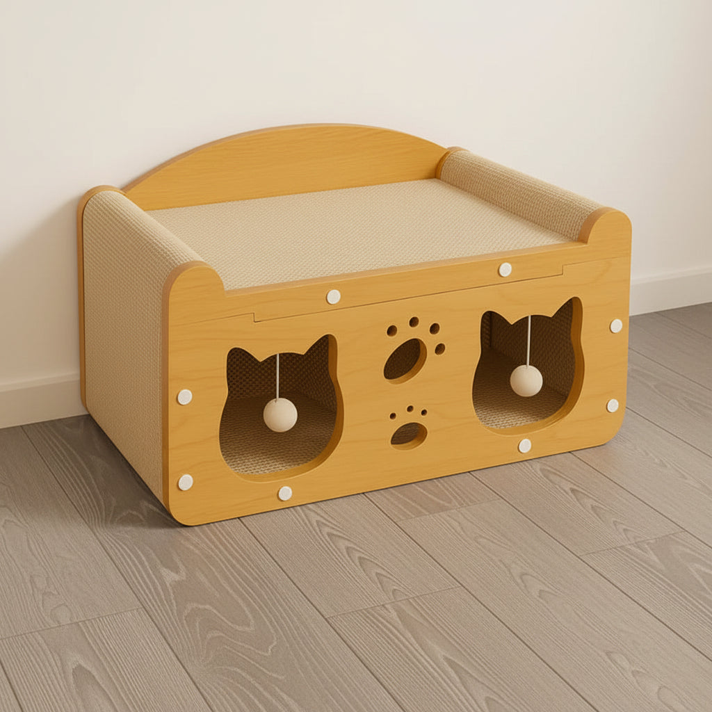 Griffoir pour chat 2-en-1 – Poteau griffoir & zone de repos