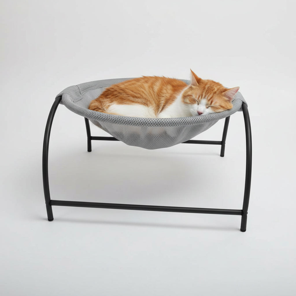 Lit Hamac Surélevé pour Chat | Couchage Respirant Rafraîchissant