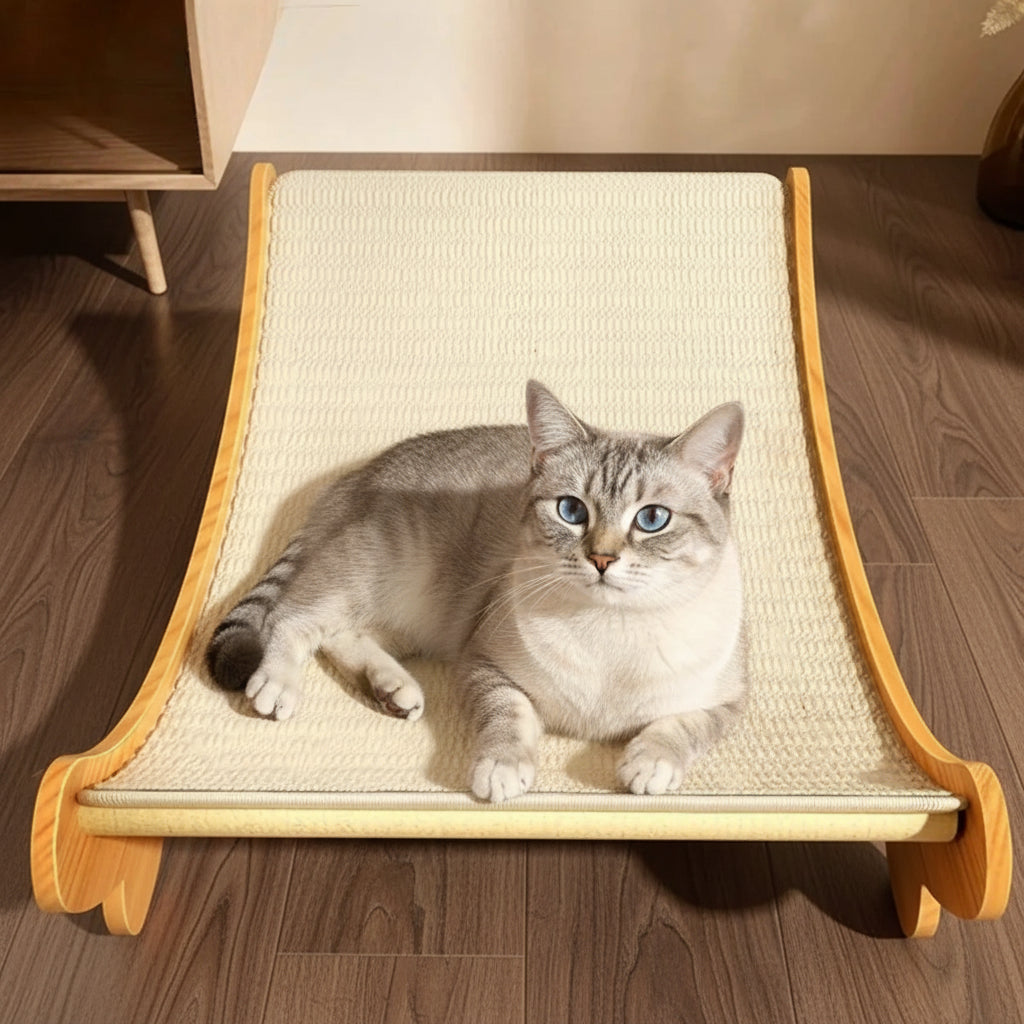 Griffoir pour chat bois & sisal multifonction – Lit + griffoir détachable