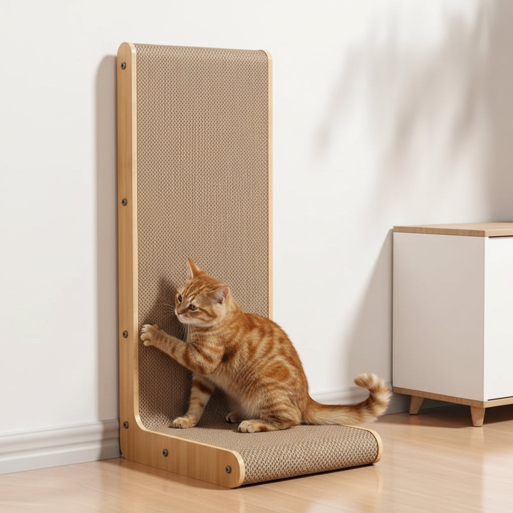 Griffoir pour chat vertical en bois – Double couche résistant