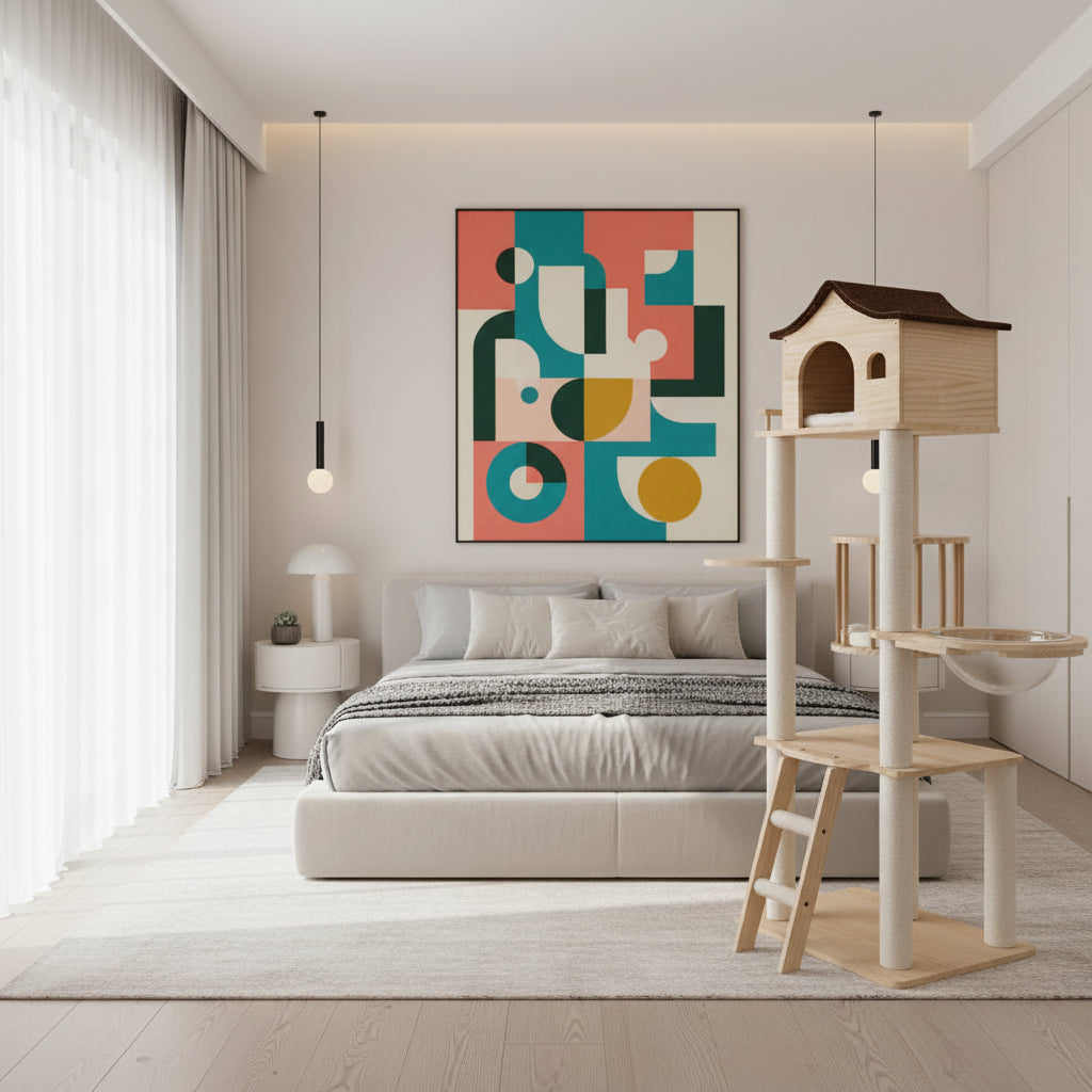 Arbre à Chat Design en Bois -WOOD HOUSE
