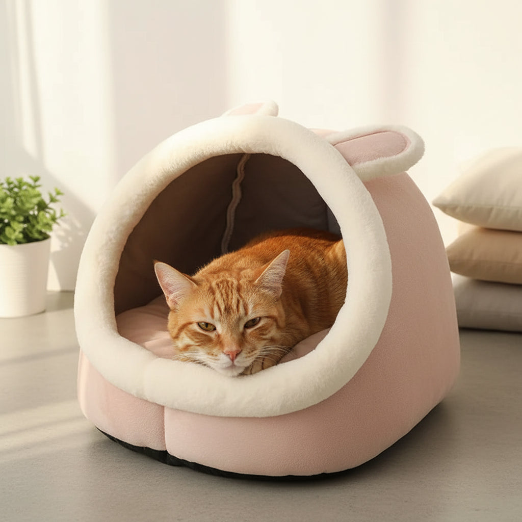 Lit tente pour chat semi-fermé