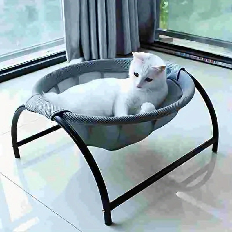 Lit Hamac Surélevé pour Chat | Couchage Respirant Rafraîchissant