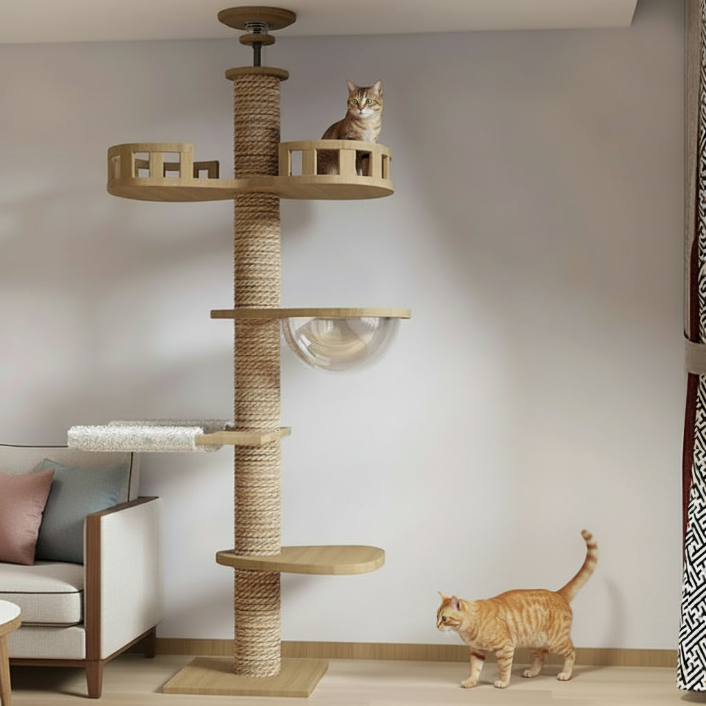 Arbre à Chat Design XXL en Bois -TREE HOUSE 6