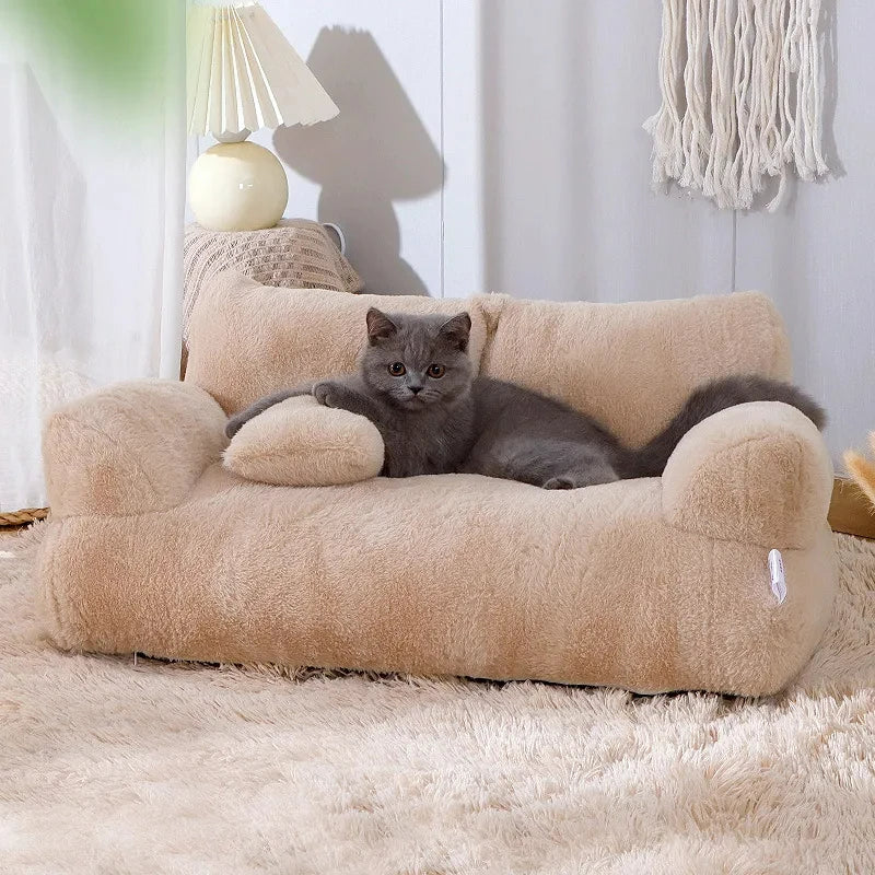 Canapé-Lit pour Chat en Peluche | Coussin Douillet Chien & Chat