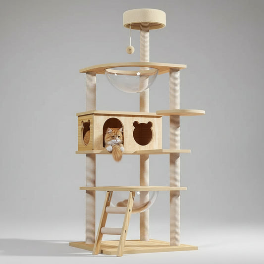 Arbre à Chat en Bois -LEVEL UP 4