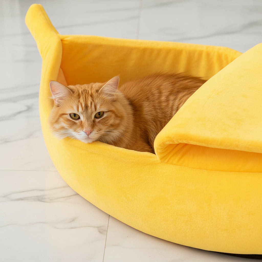 Lit pour chat en forme de banane