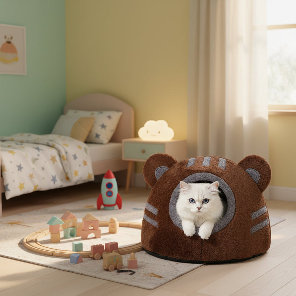 Lit pour Chat Grotte Forme Ours – Nid Cosy