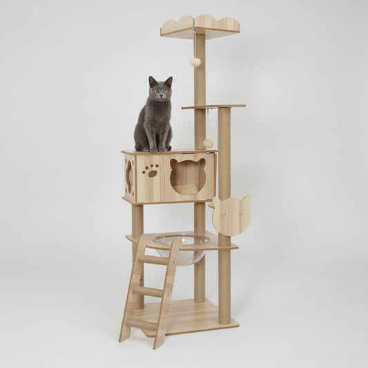 Arbre à Chat en Bois -LEVEL UP 6