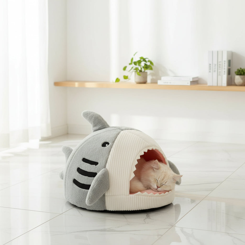 Lit Tente Fermé pour Chat en Coton